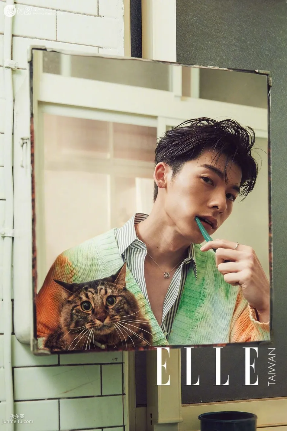 台灣帥氣演員許光漢時尚潮流穿着登《ELLE》雜志寫真圖集 2