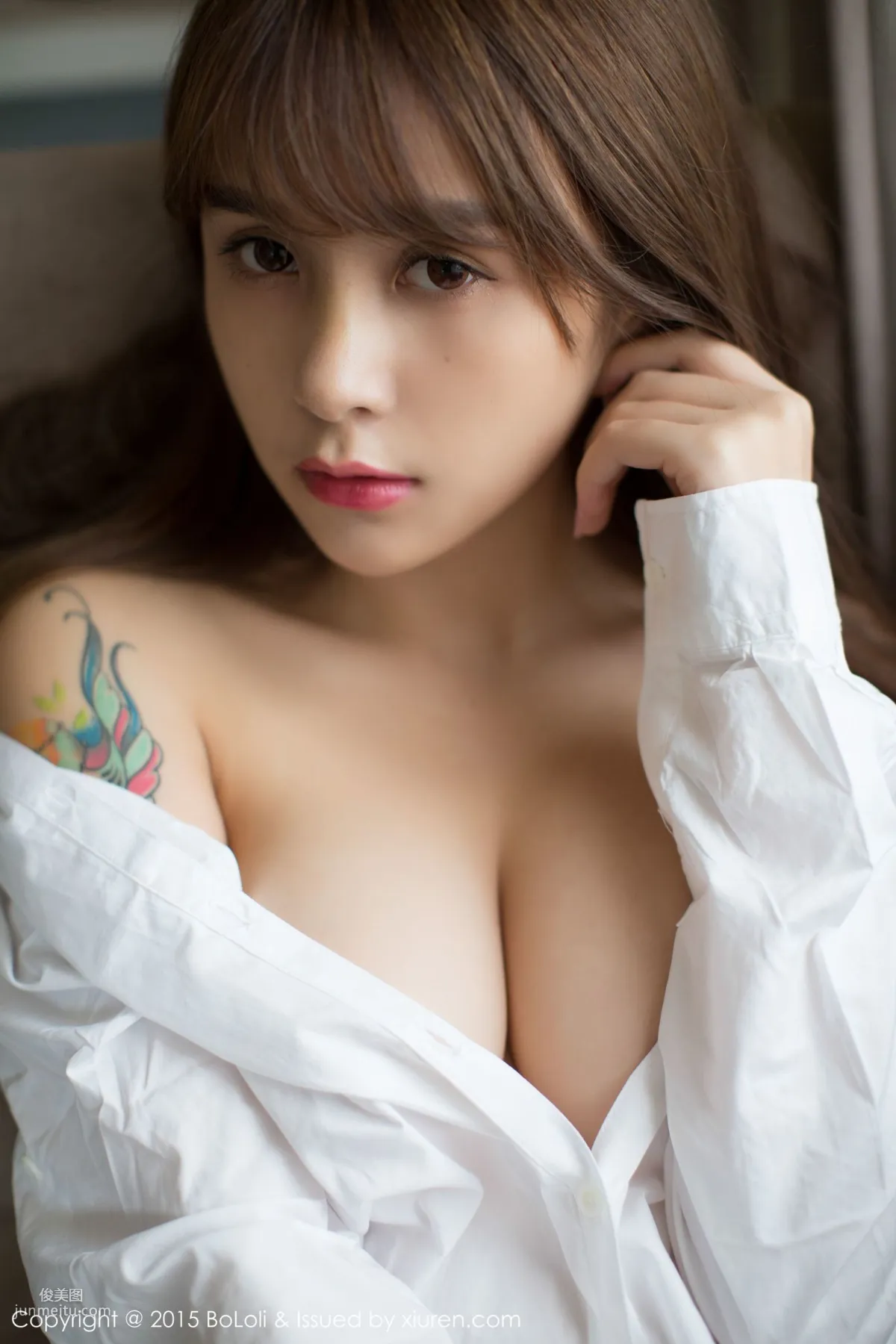 夏美醬 - 性感内衣+白襯衫 [BoLoli波蘿社] Vol.063 寫真集 46