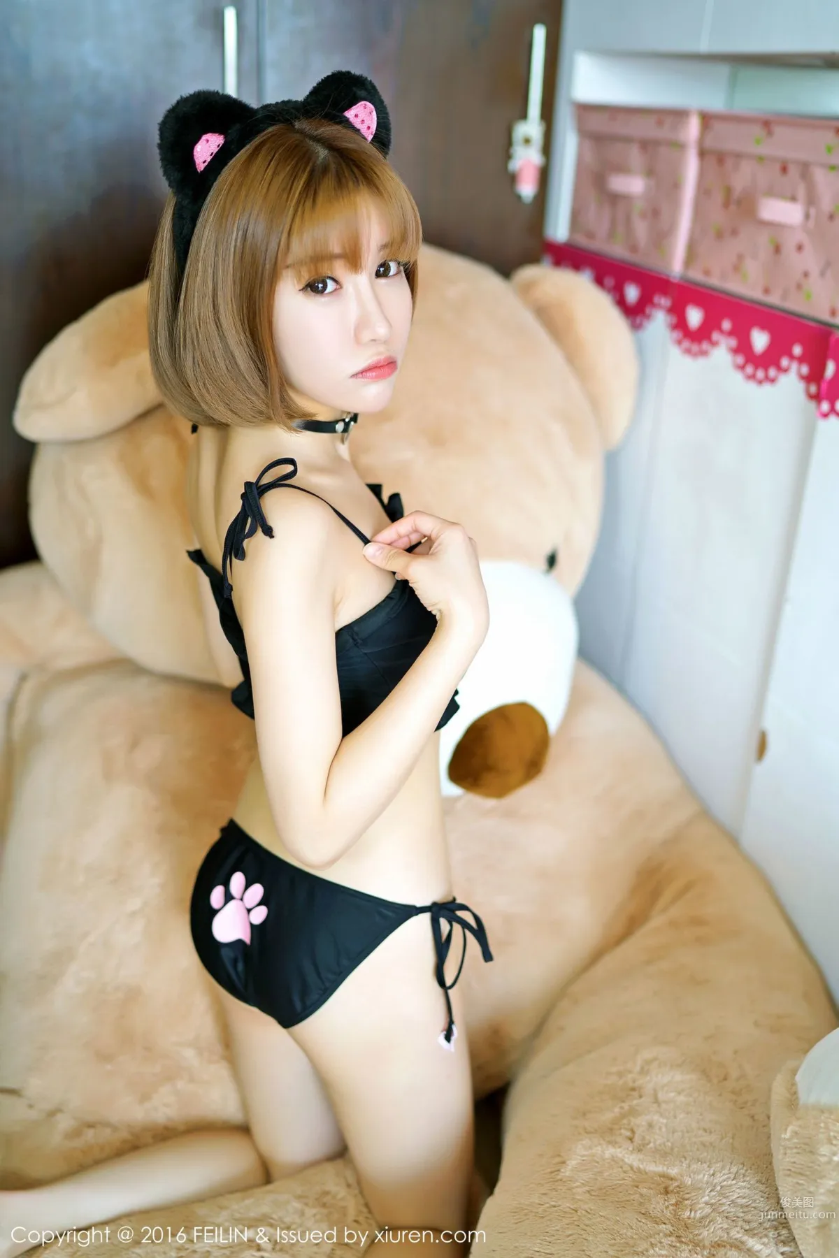 K8傲嬌萌萌《貓女COS+比基尼》 [嗲囡囡FEILIN] Vol.034 寫真集 15