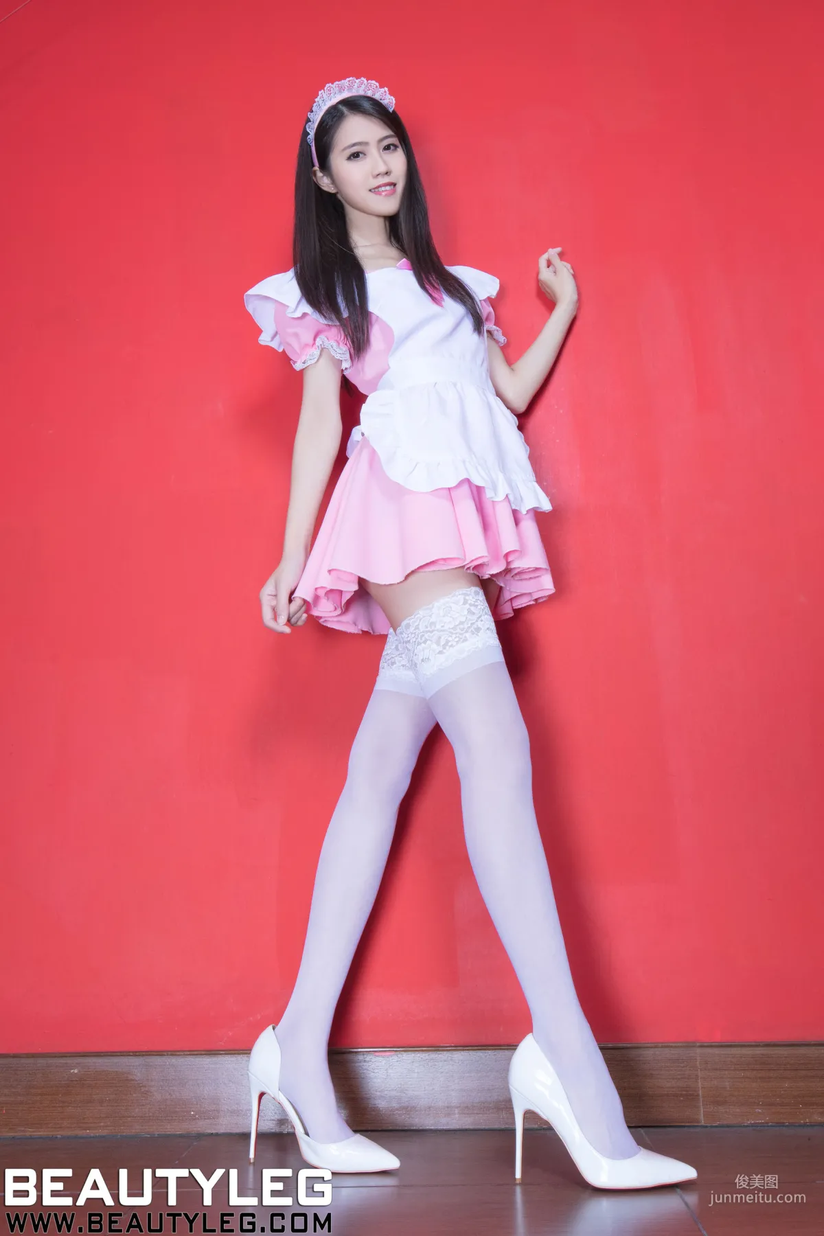 腿模Candy廖坎蒂《黑絲OL+粉色女仆》 [Beautyleg] NO.1522 美腿寫真集 3