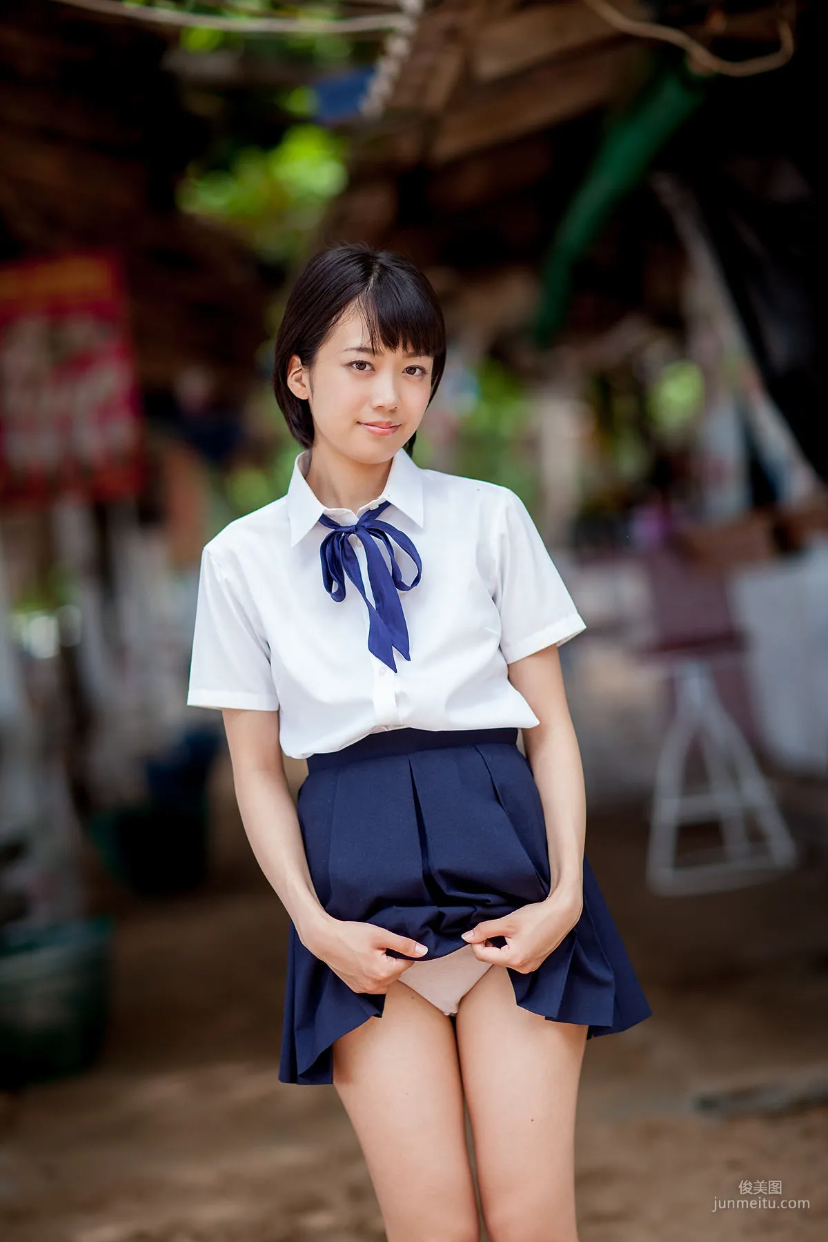 西野小春《海邊校服+高叉泳裝》 [Minisuka.tv] 寫真集 8