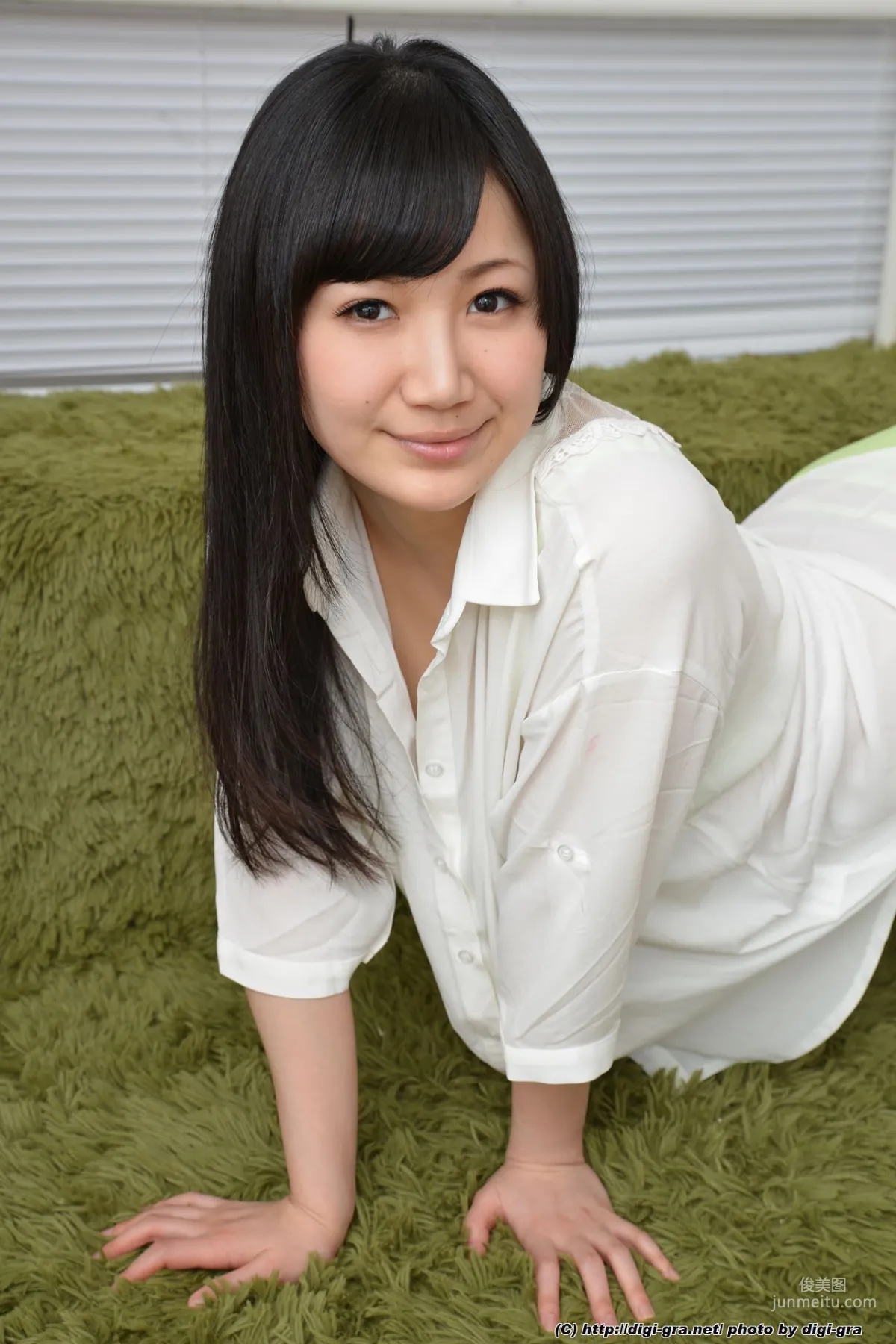 星川麻紀 Set3 白衬衫+绿色丝袜系列 [Digi-Graデジグラ] 写真集46