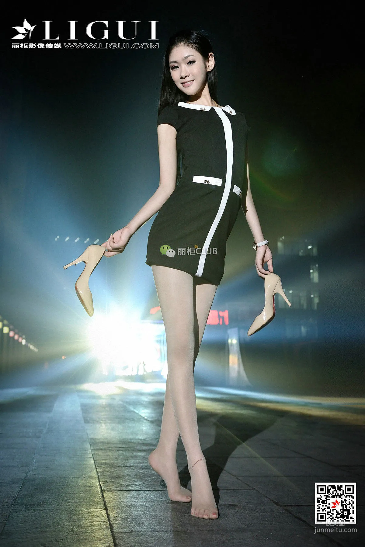 腿模凌凌《美腿夜拍》 [丽柜Ligui] 写真集1