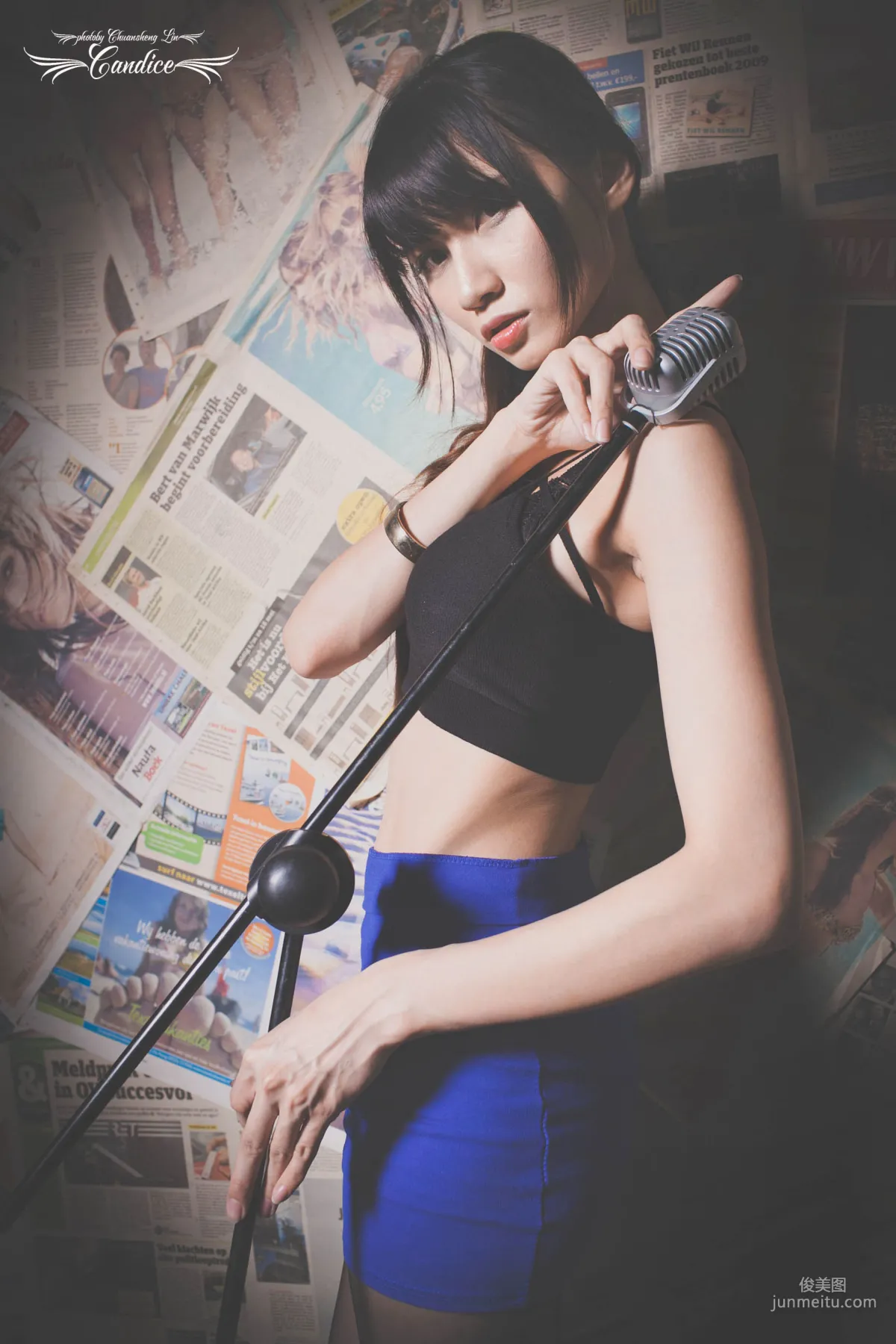 [台灣正妹] 蔡譯心 - 棚拍黑絲制服美腿 寫真集 95