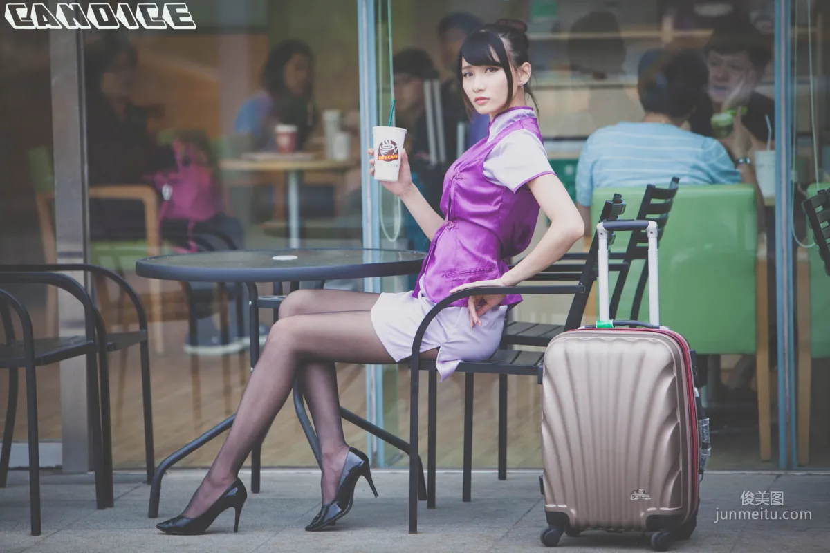 [台灣正妹] 蔡譯心Candice《空姐黑絲街拍》 寫真集 8