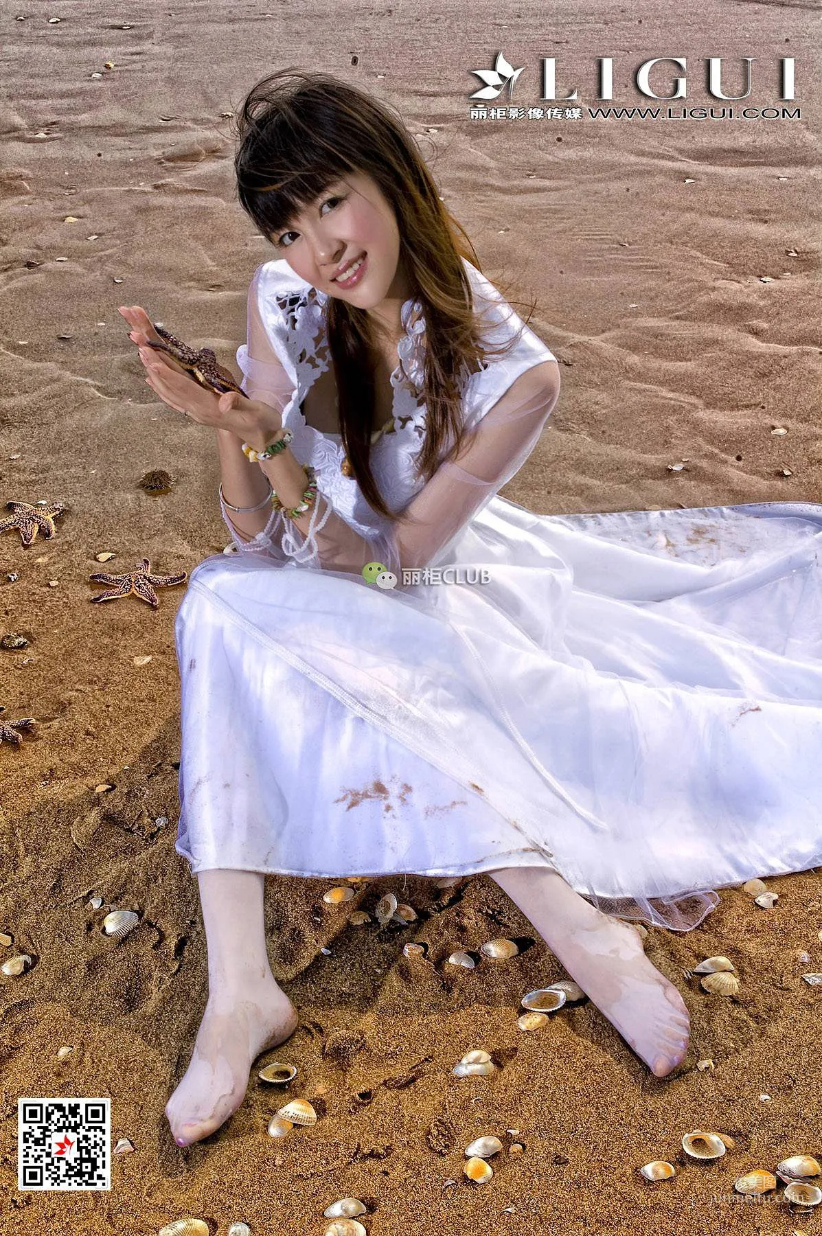 菲儿《沙滩婚纱》 [丽柜LIGUI] 网络丽人 写真集11