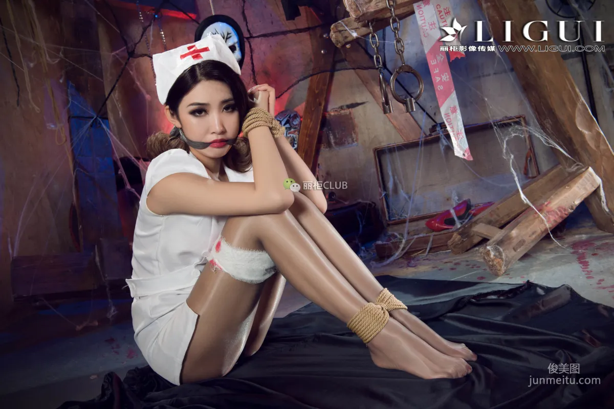 腿模筱筱《護士捆綁》 [麗櫃Ligui] 美腿絲足寫真集 55