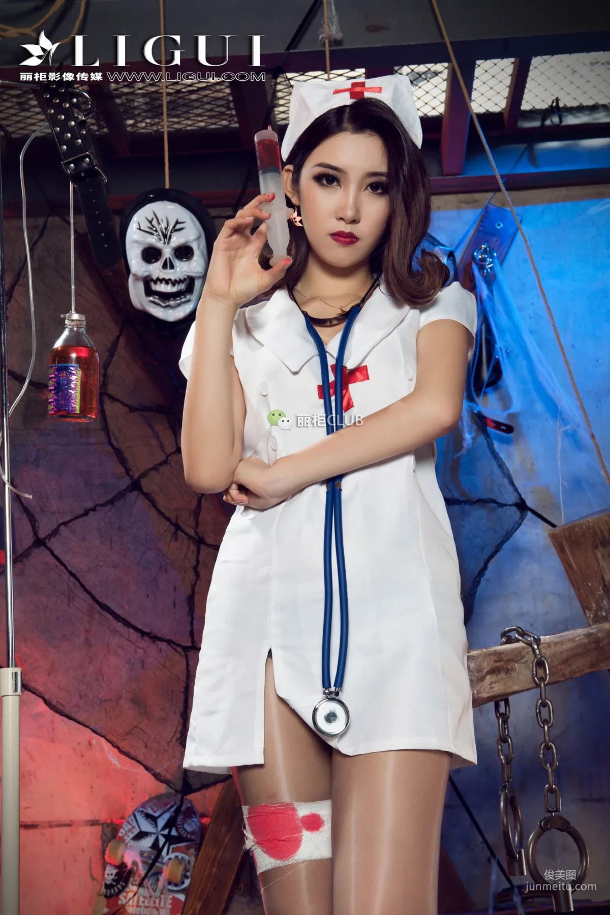 腿模筱筱《護士捆綁》 [麗櫃Ligui] 美腿絲足寫真集 13