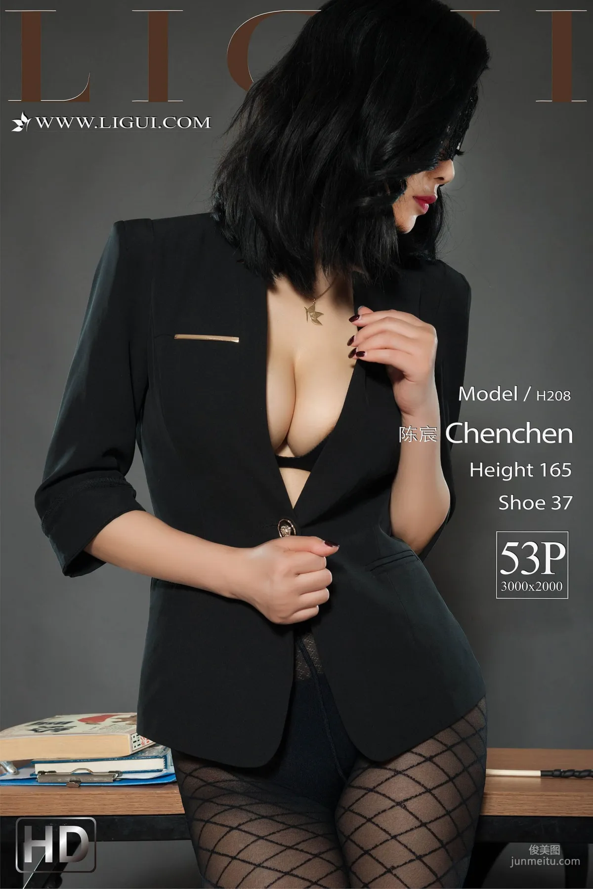 腿模陈宸《黑丝熟女》 [丽柜Liguil] 网络丽人 写真集1