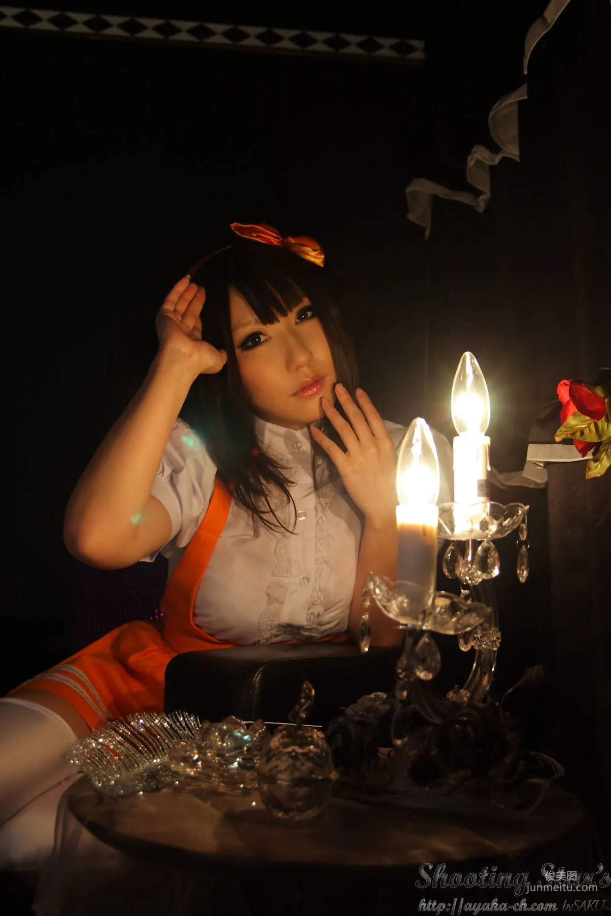 绫香 (サク Saku Ayaka) [Honoo no Rocket] Waitress+Cheerleader [Sakuyabime] 寫真集 49