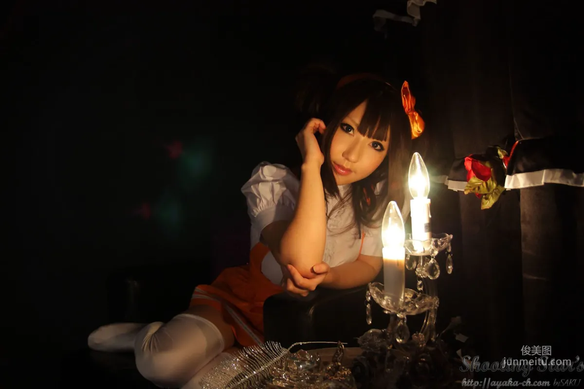 绫香 (サク Saku Ayaka) [Honoo no Rocket] Waitress+Cheerleader [Sakuyabime] 寫真集 47