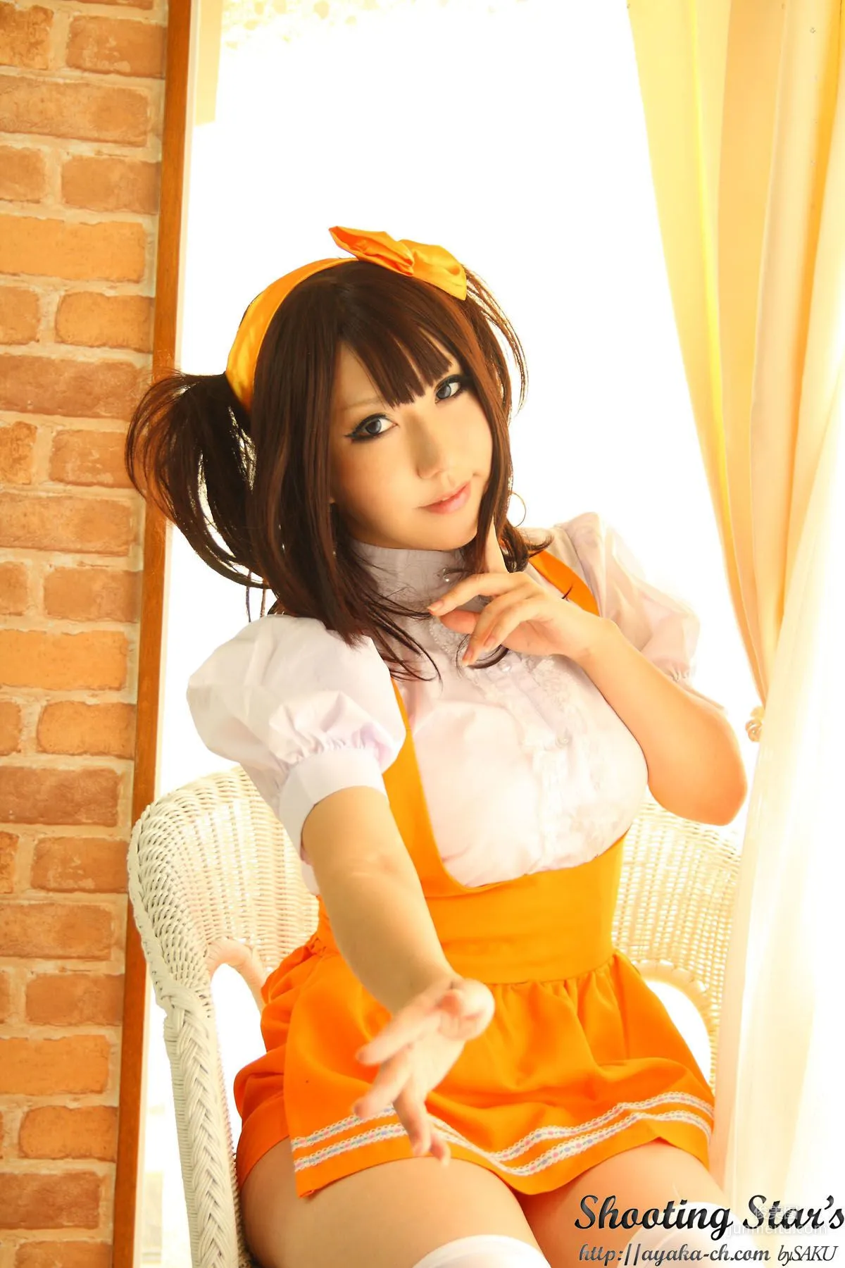 绫香 (サク Saku Ayaka) [Honoo no Rocket] Waitress+Cheerleader [Sakuyabime] 寫真集 50