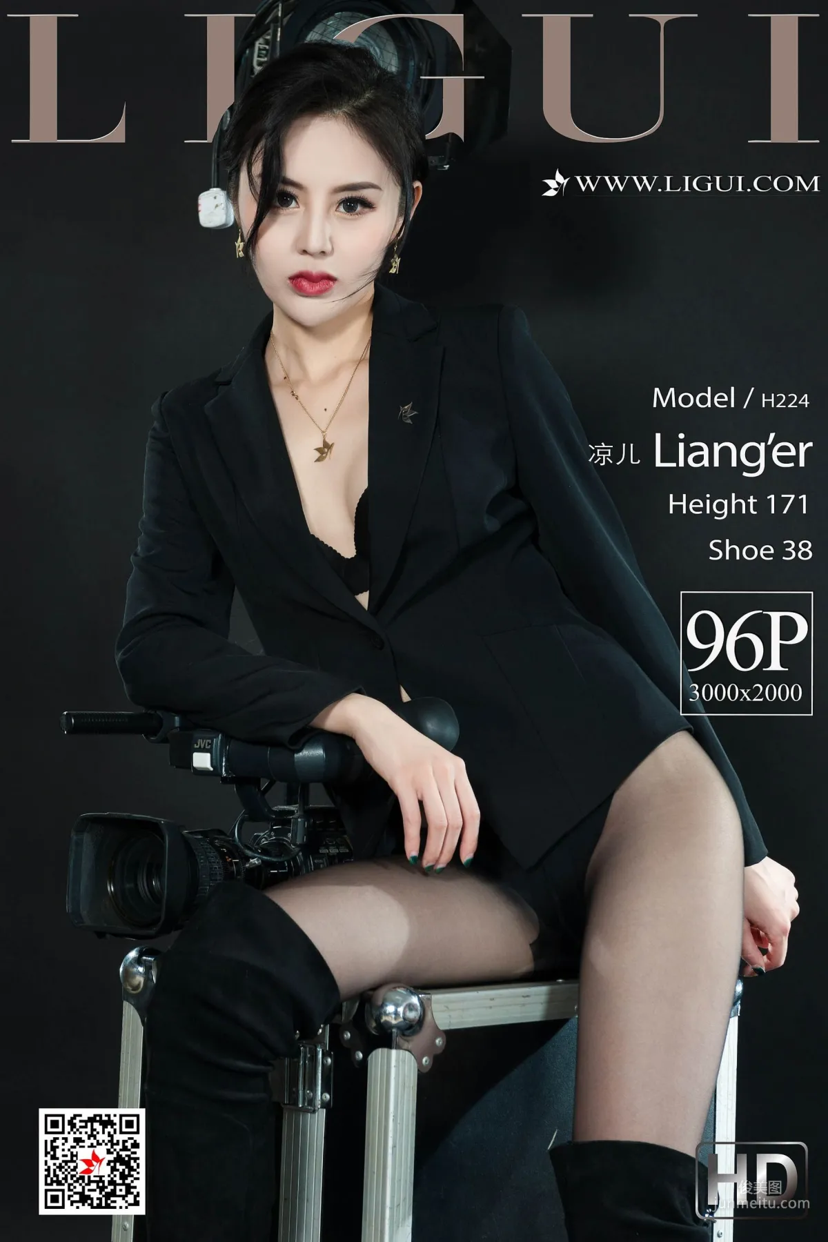 腿模凉儿《黑丝OL》 [丽柜Ligui] 网络丽人 写真集1