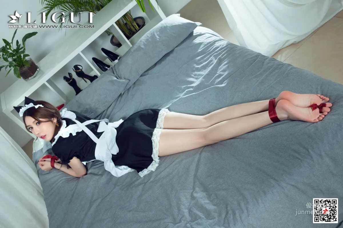 腿模兔子《女仆繩藝》 [麗櫃美束Ligui] 網絡麗人 寫真集 106