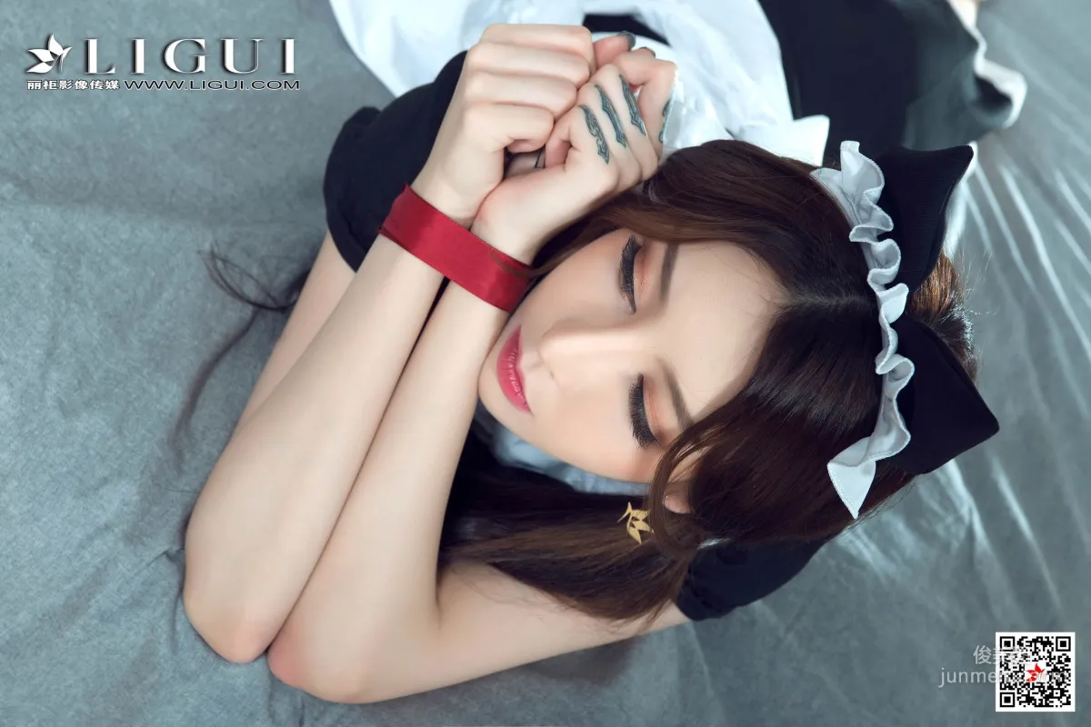 腿模兔子《女仆繩藝》 [麗櫃美束Ligui] 網絡麗人 寫真集 103