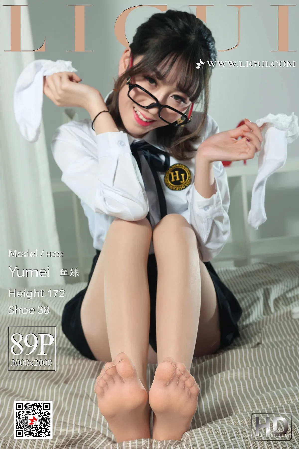 鱼妹《短筒袜玉足》[丽柜Ligui] 网络丽人 写真集1
