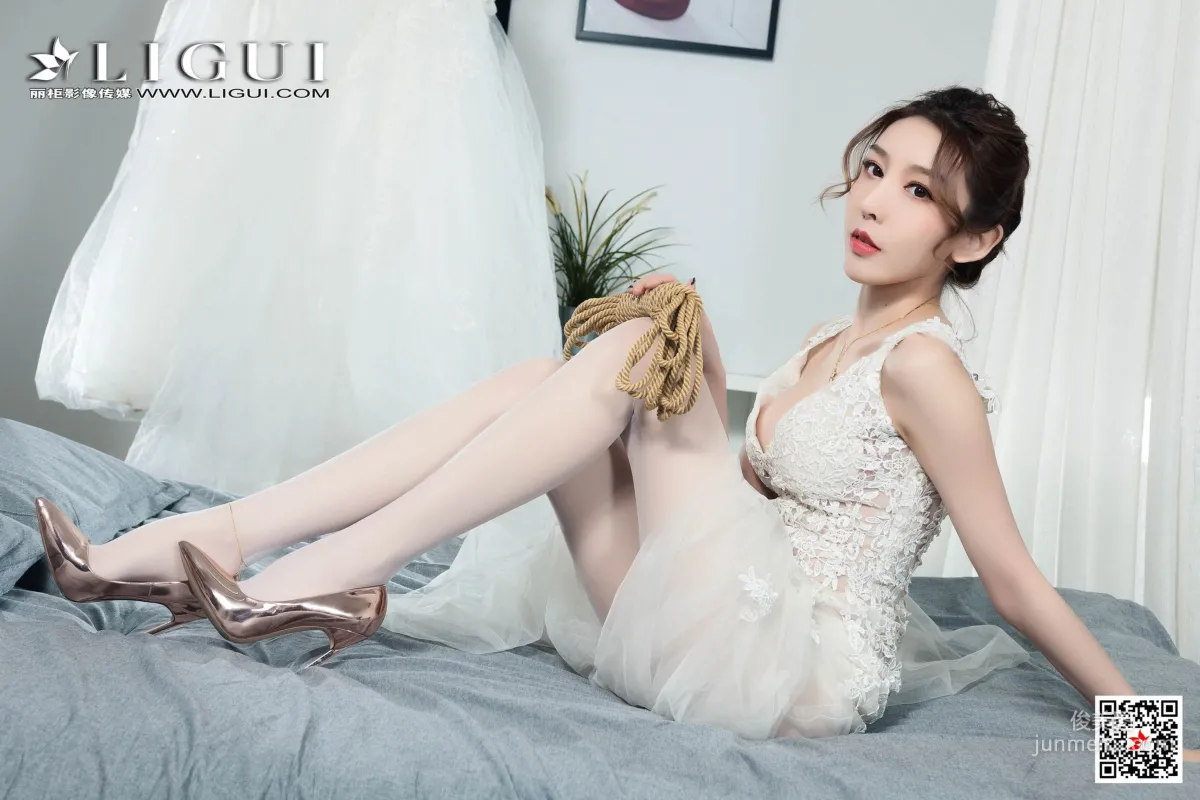 腿模兔子《婚紗白絲捆綁繩藝》 [麗櫃美束Ligui] 寫真集 94