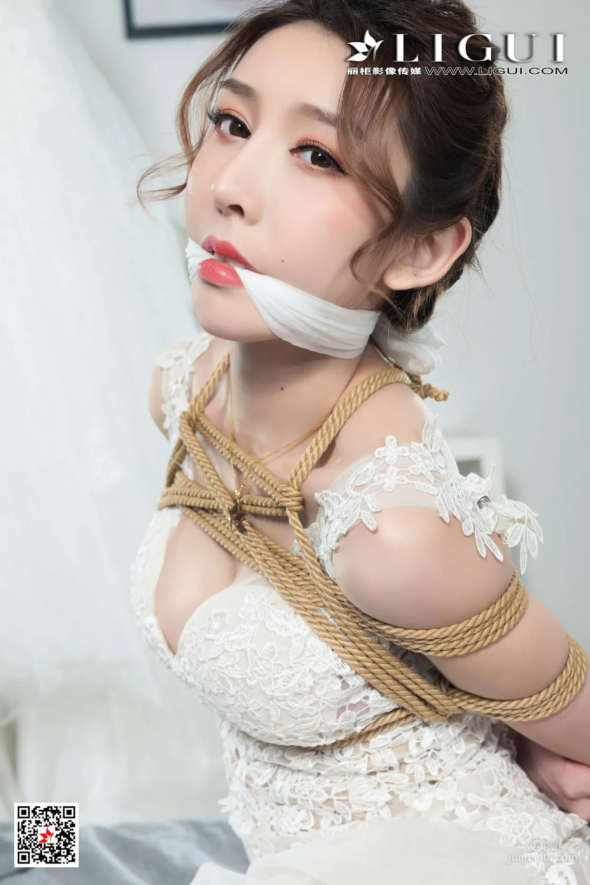 腿模兔子《婚紗白絲捆綁繩藝》 [麗櫃美束Ligui] 寫真集 9