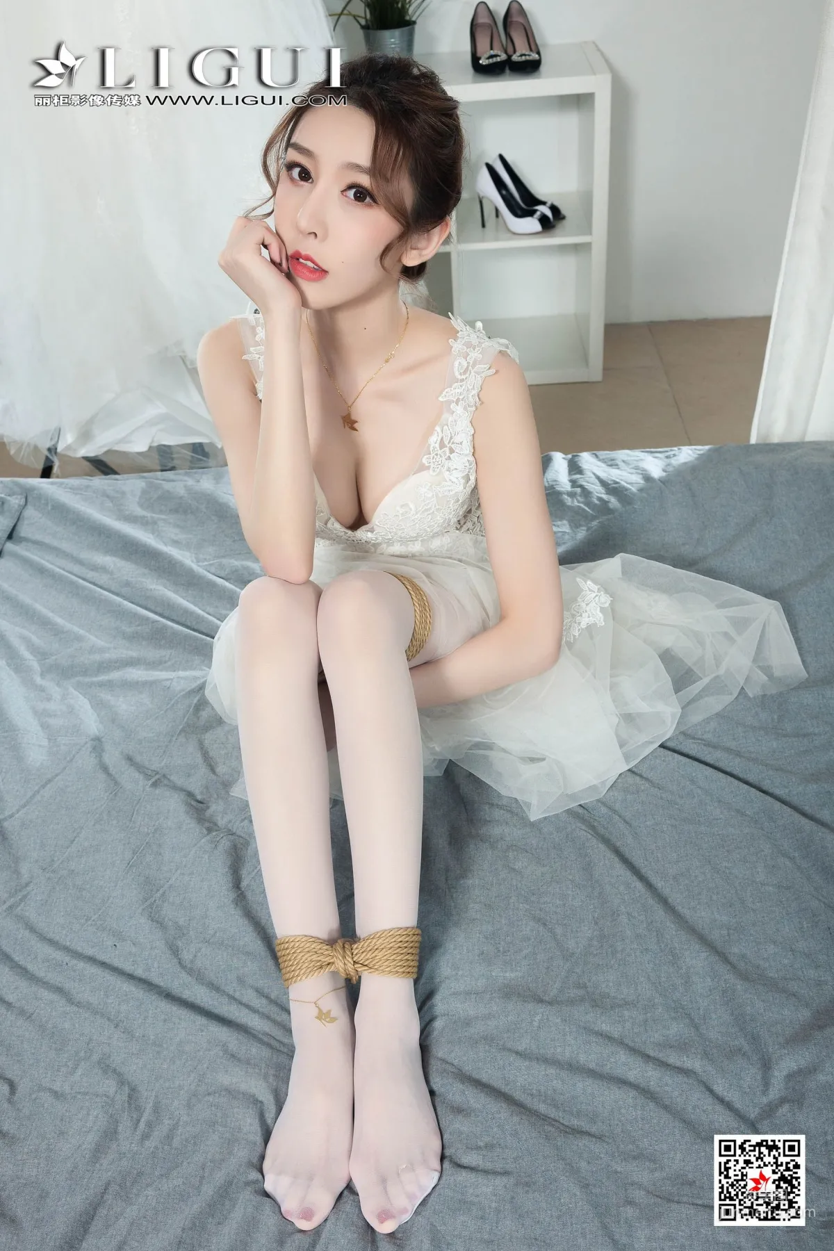 腿模兔子《婚紗白絲捆綁繩藝》 [麗櫃美束Ligui] 寫真集 2