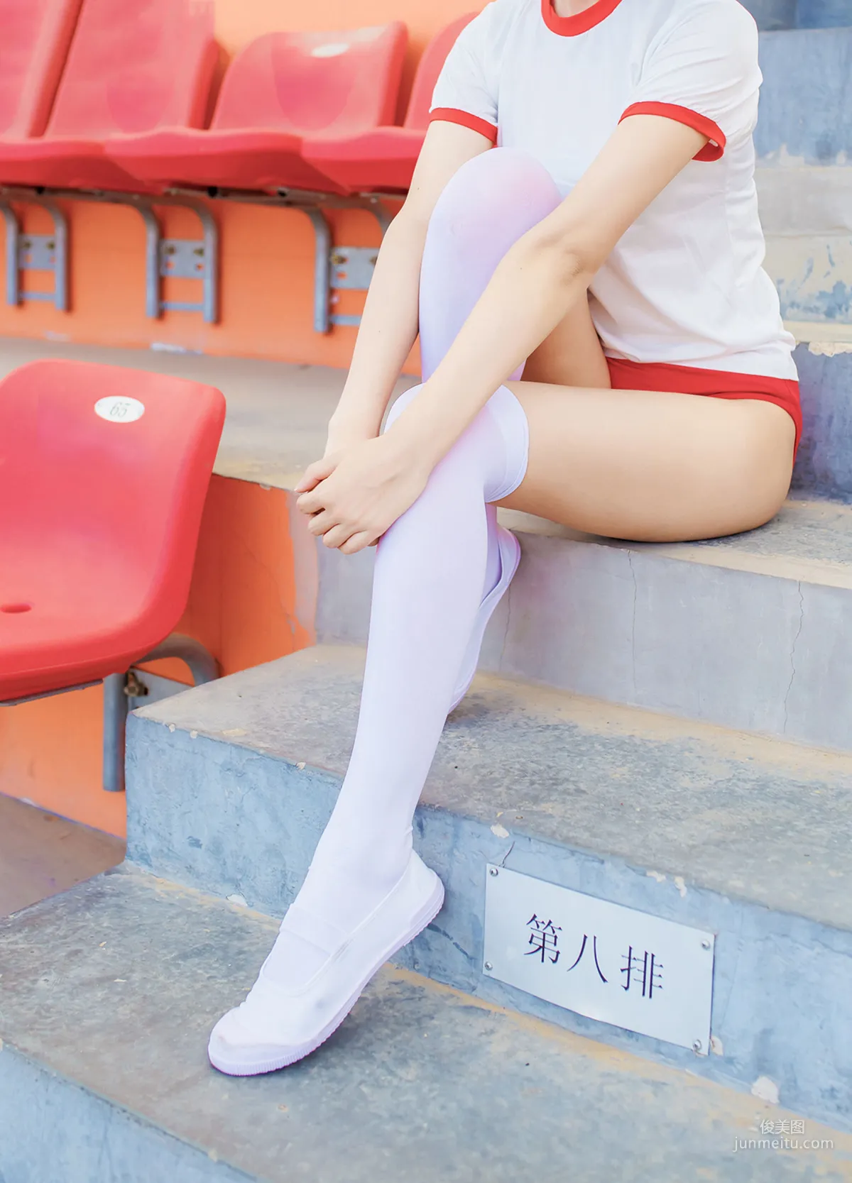 [風之領域] NO.132 體操服少女的過膝白絲 寫真集 7