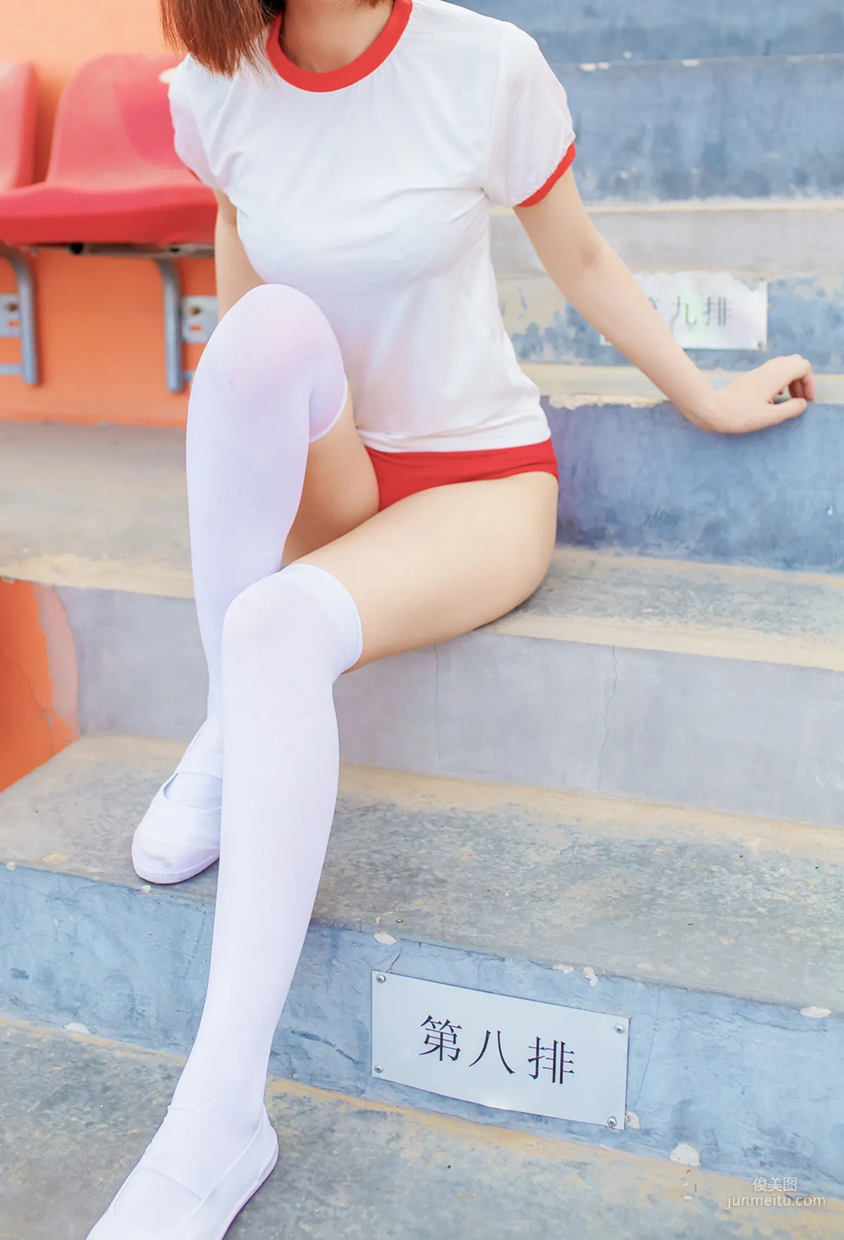 [風之領域] NO.132 體操服少女的過膝白絲 寫真集 19