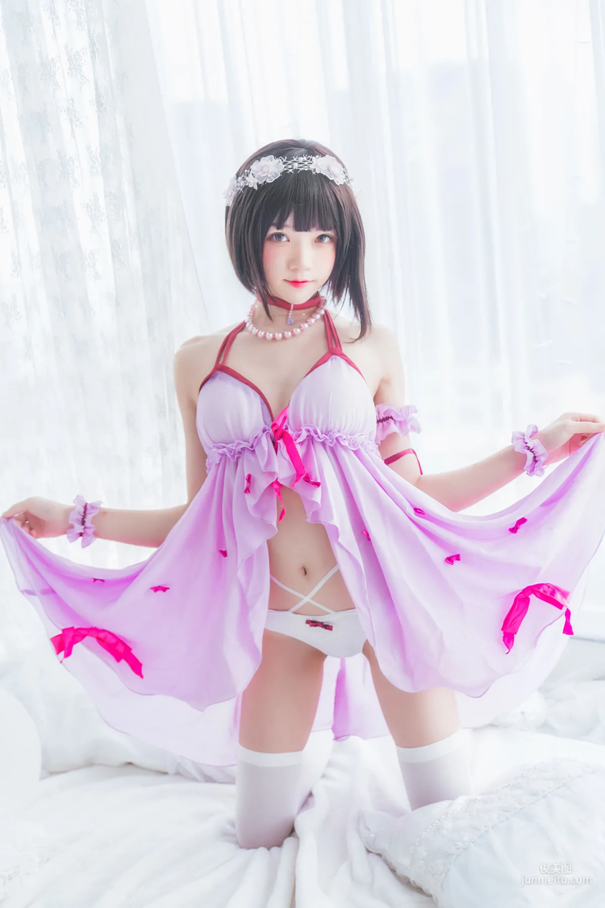桜桃喵《(加藤惠)小睡裙》 [蘿莉COS] 寫真集 18