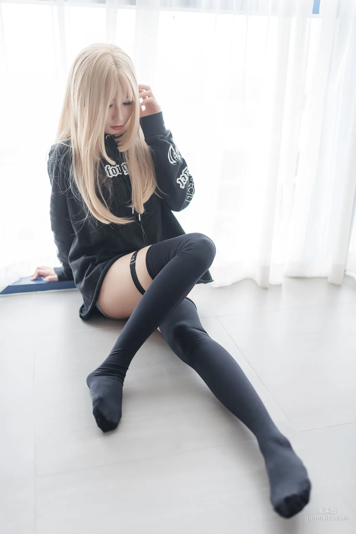 [风之领域] NO.017 金发美女黑色诱惑 写真集28