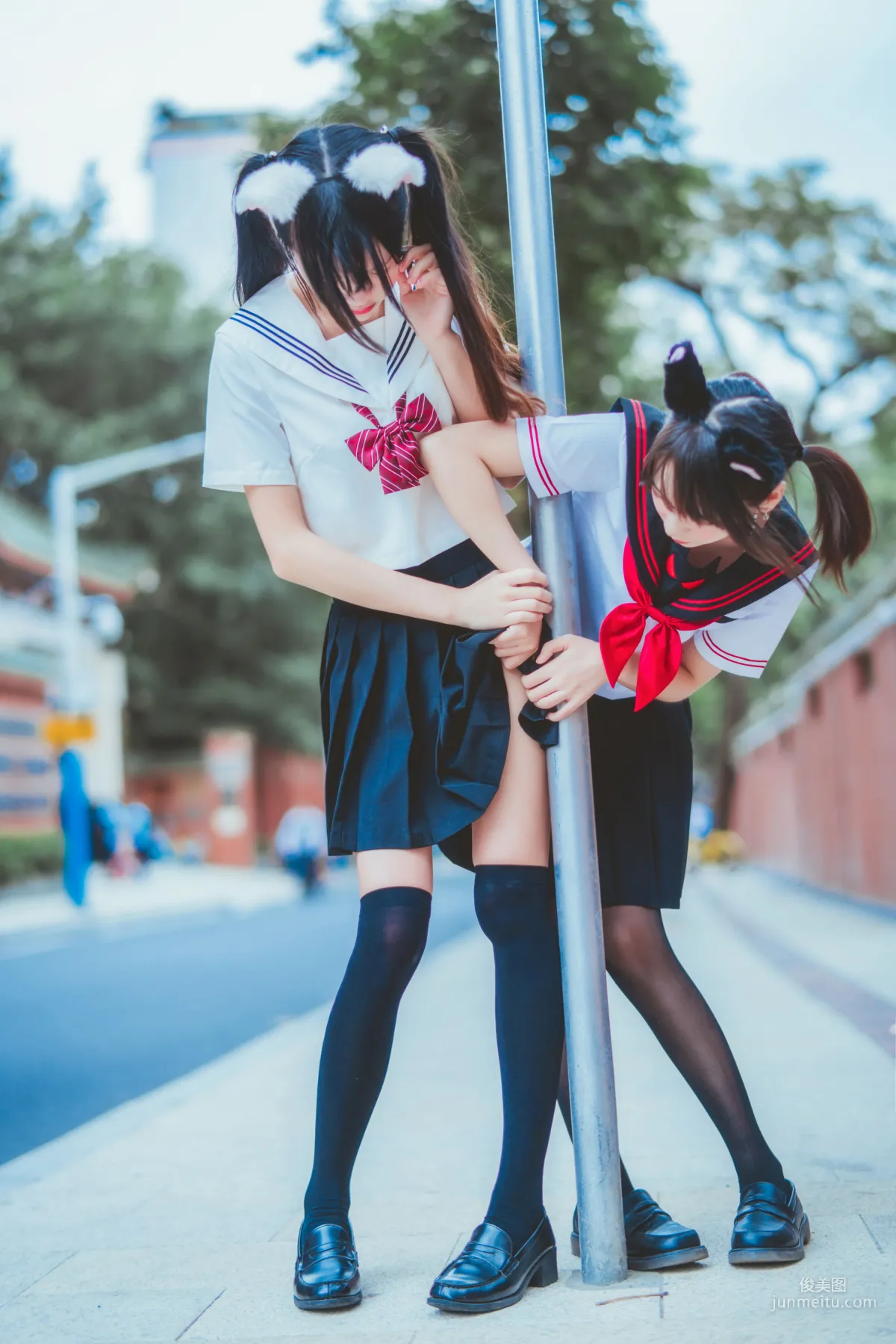 桜桃喵&瘋貓ss 《JK百合2》 [蘿莉COS] 寫真集 12
