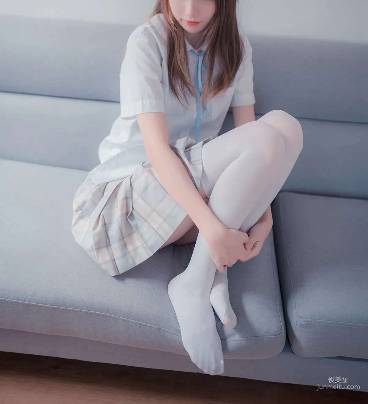 [风之领域] NO.065 格子裙吊带白丝 写真集33
