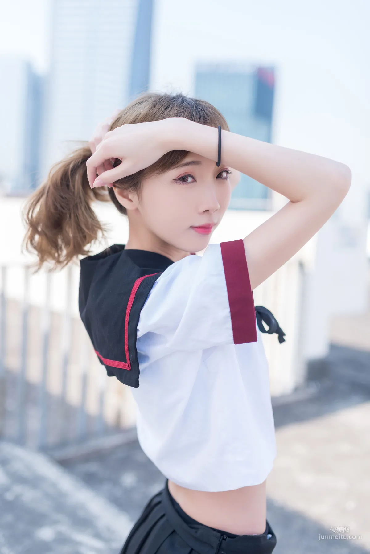 [风之领域] NO.031 天台上黑丝学妹 写真集4