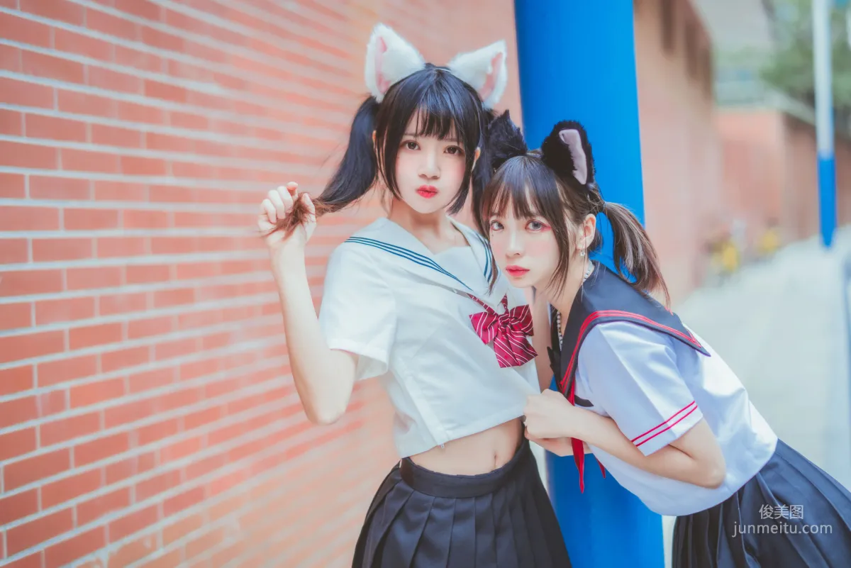 桜桃喵&瘋貓ss 《JK百合2》 [蘿莉COS] 寫真集 14