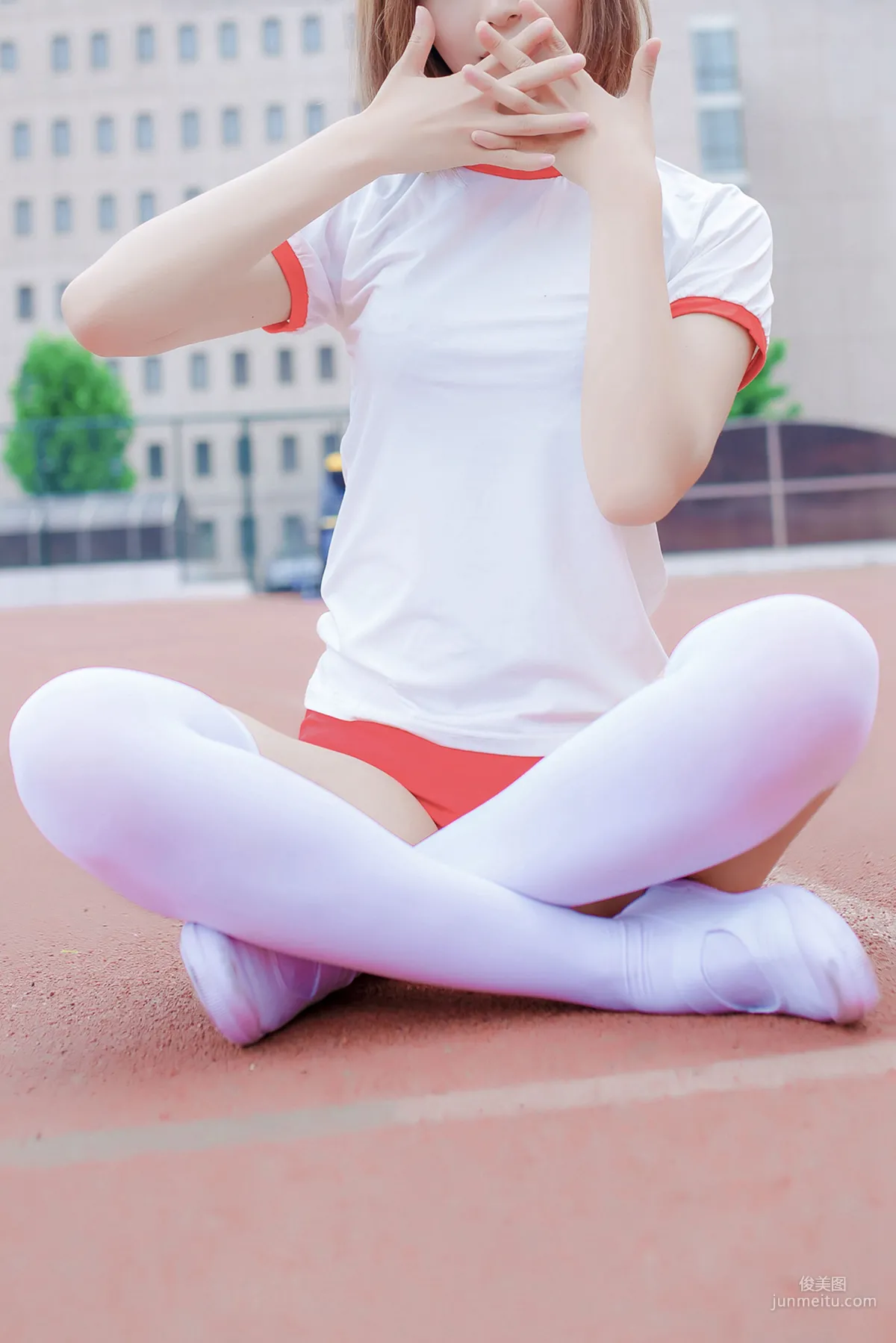 [風之領域] NO.132 體操服少女的過膝白絲 寫真集 26