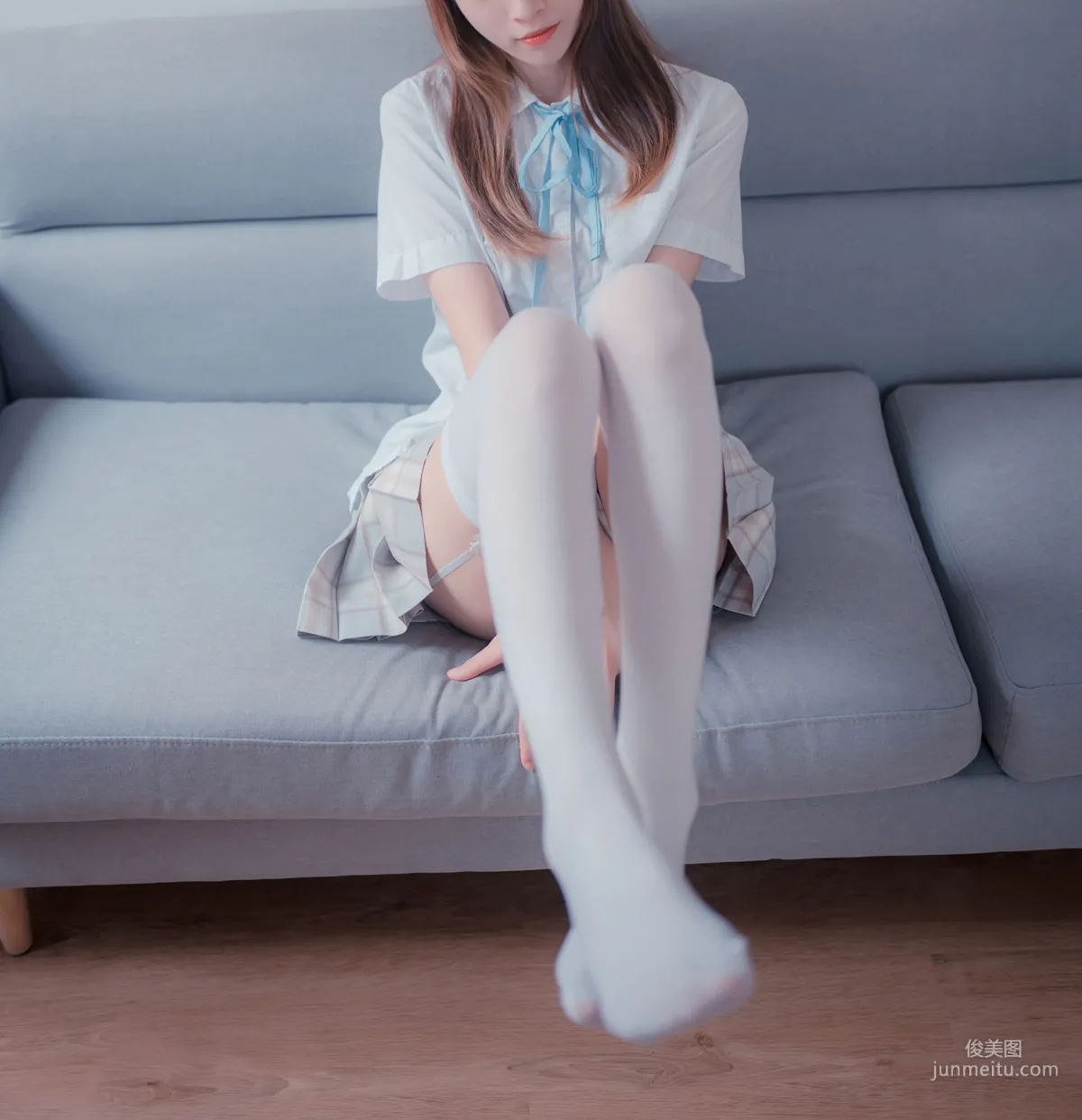 [风之领域] NO.065 格子裙吊带白丝 写真集16