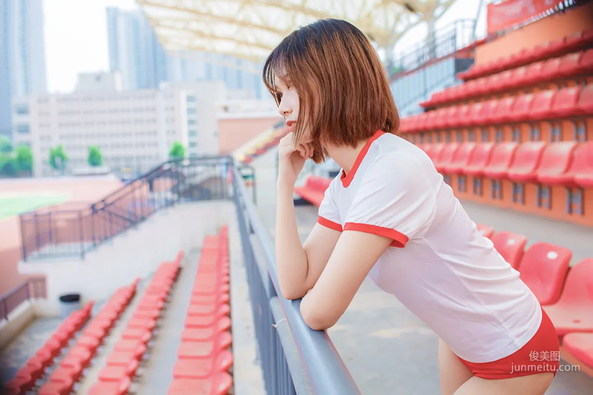 [风之领域] NO.132 体操服少女的过膝白丝 写真集9