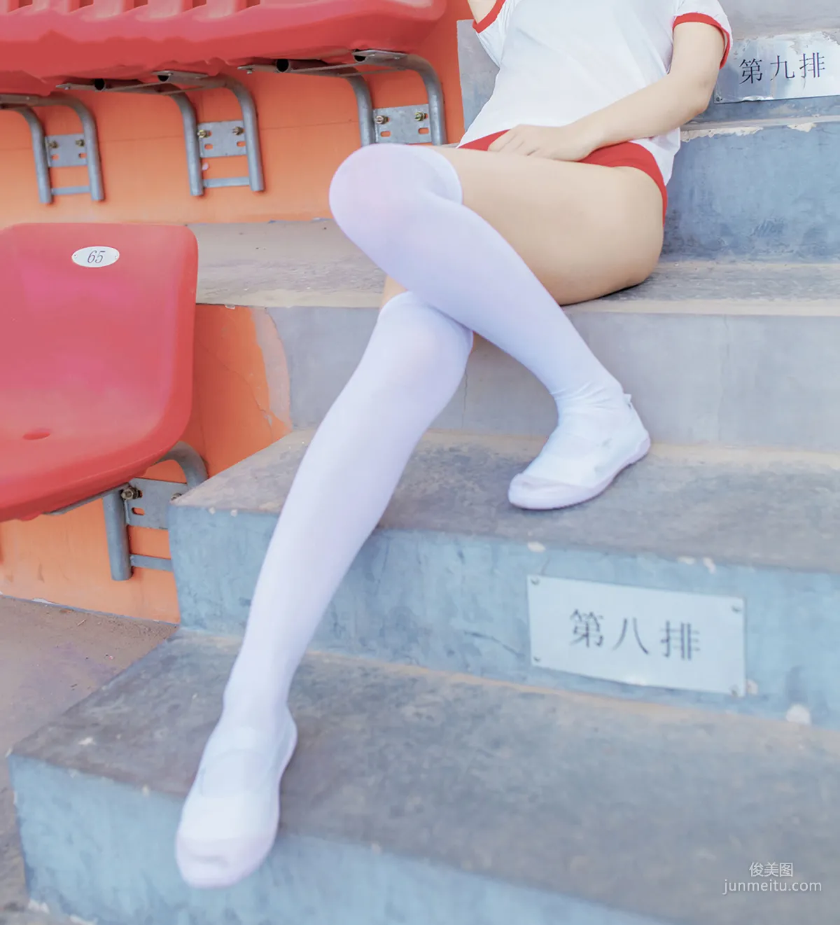 [風之領域] NO.132 體操服少女的過膝白絲 寫真集 6