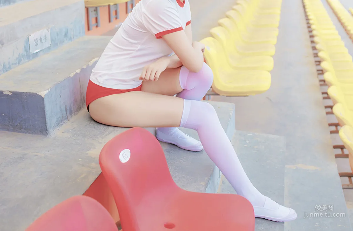 [風之領域] NO.132 體操服少女的過膝白絲 寫真集 21