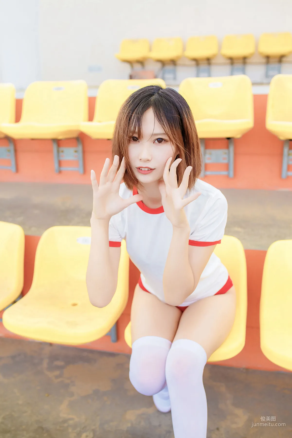 [風之領域] NO.132 體操服少女的過膝白絲 寫真集 12
