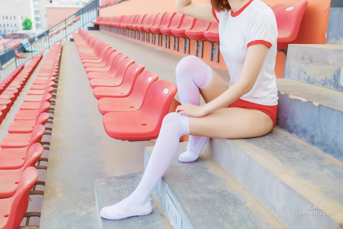 [風之領域] NO.132 體操服少女的過膝白絲 寫真集 20