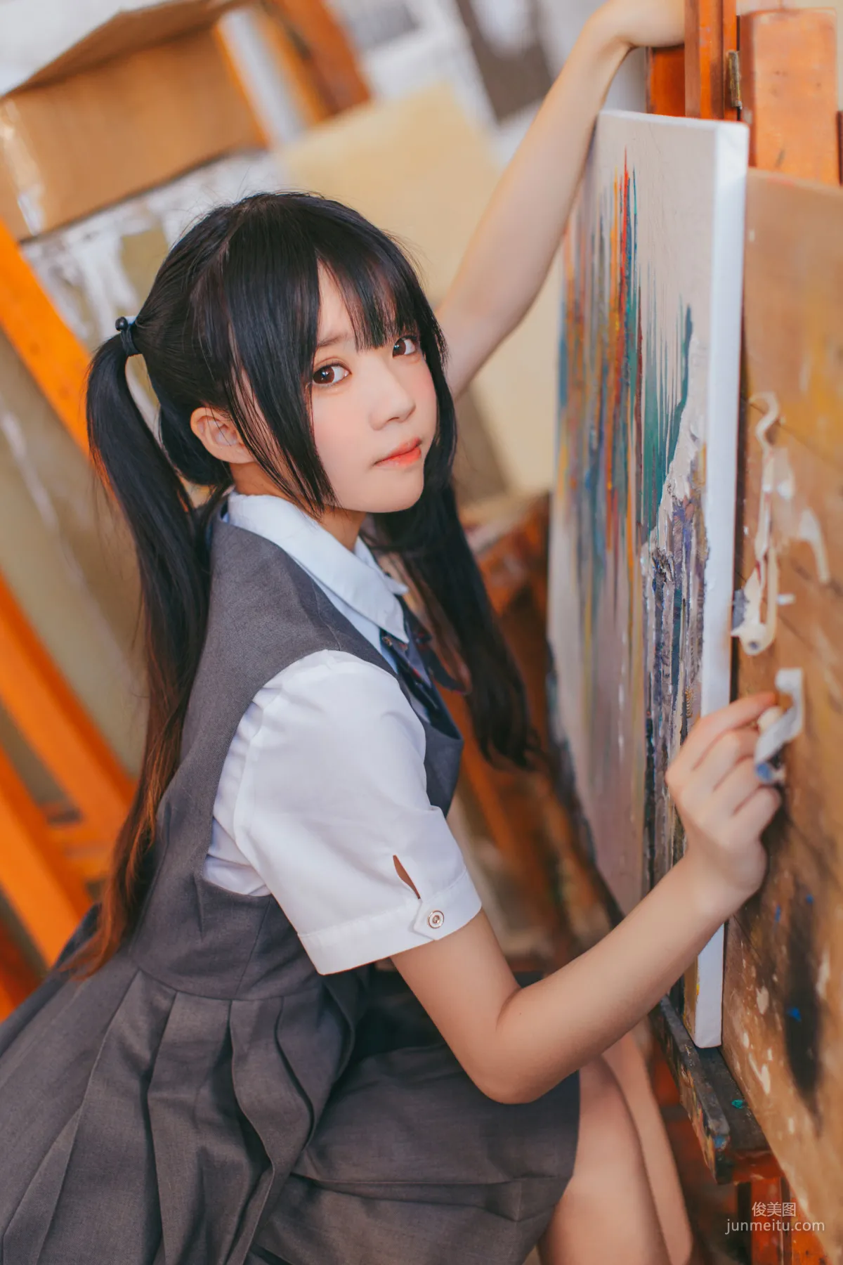 桜桃喵《画室少女》 [萝莉COS] 写真集14