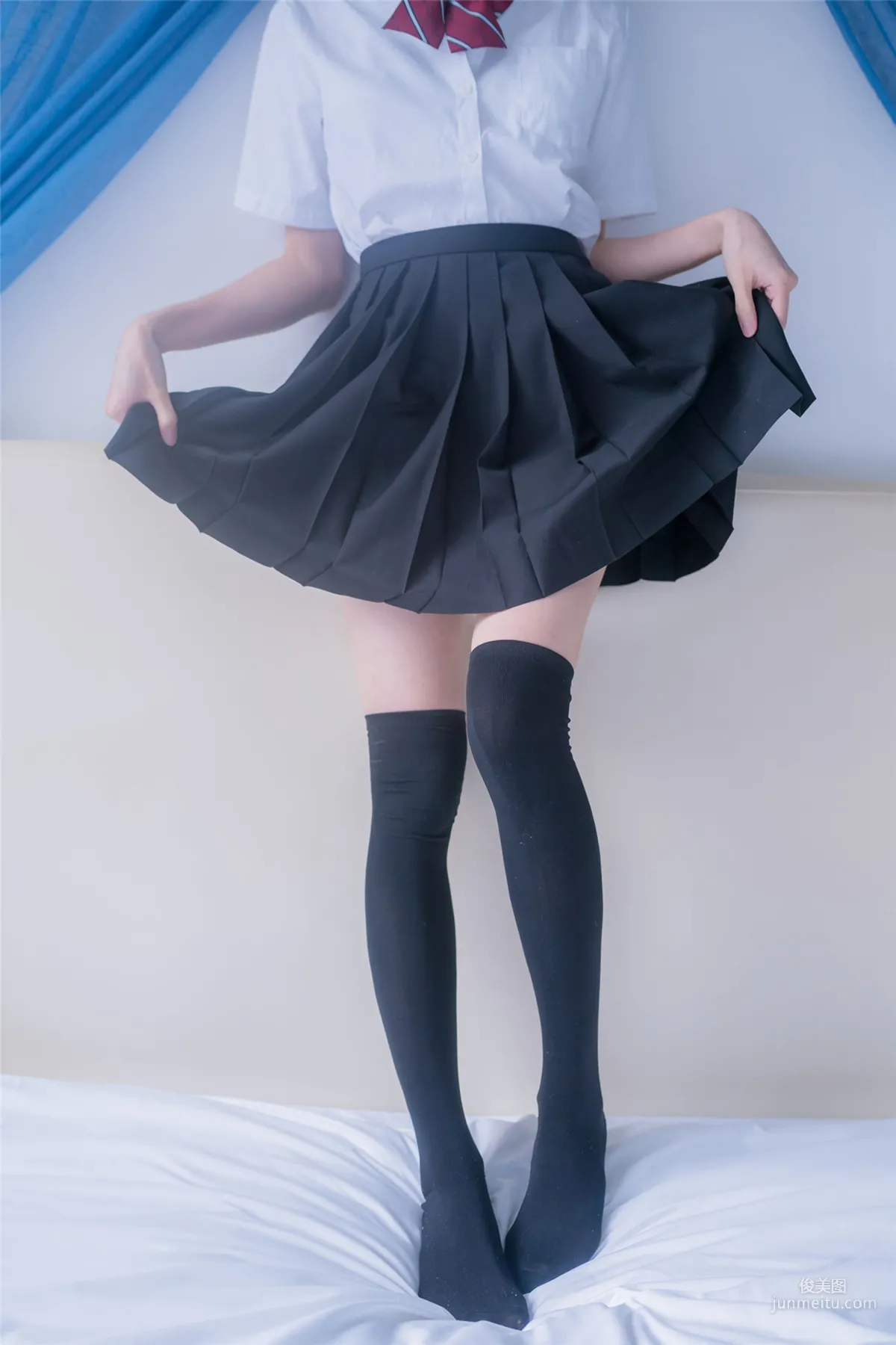 [風之領域] NO.148 JK黑絲裙子有點短 寫真集 5