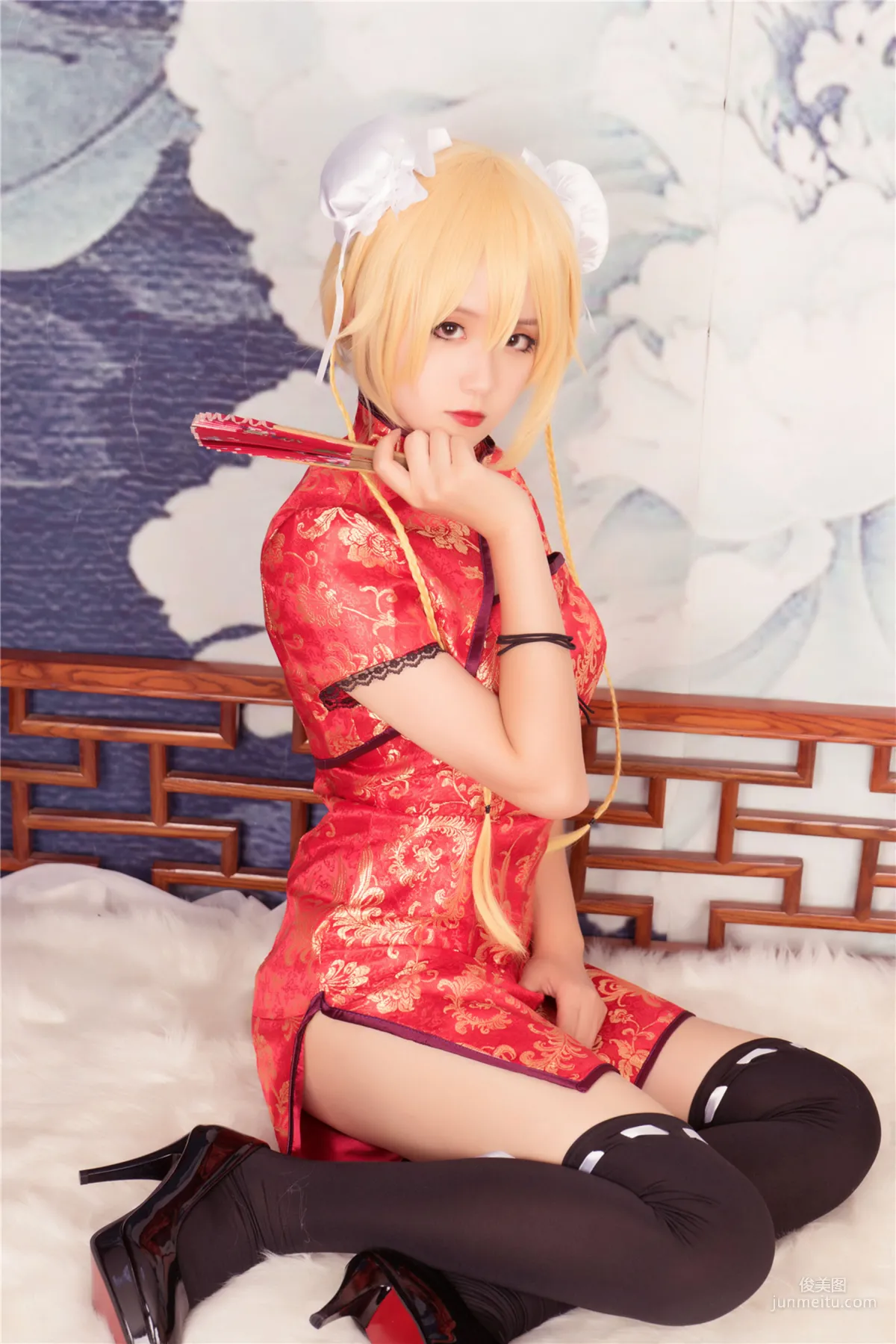 [风之领域] NO.164 红旗袍黑丝COS 写真集2