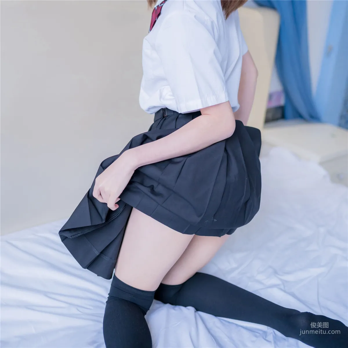 [風之領域] NO.148 JK黑絲裙子有點短 寫真集 3
