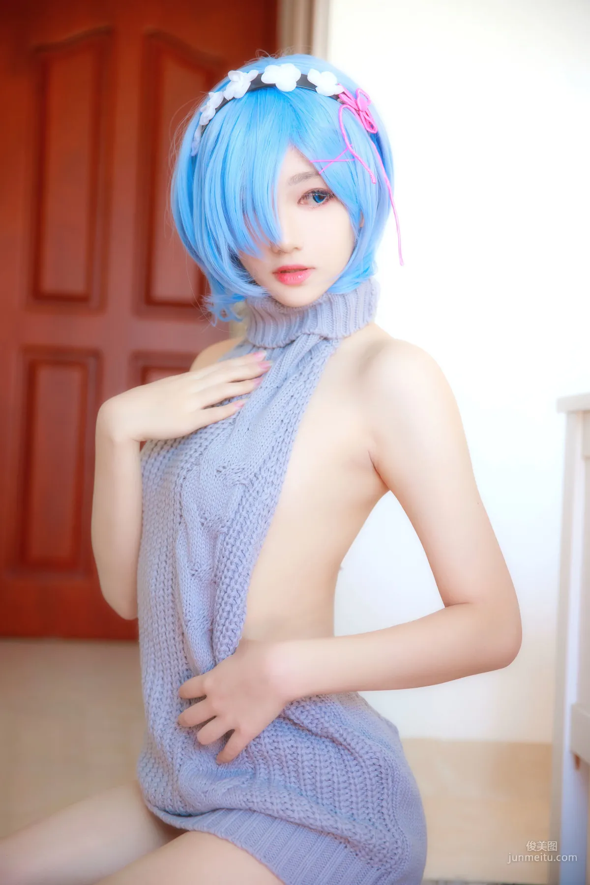 南桃Momoko《蕾姆露背毛衣》 [COSPLAY美女] 写真集4