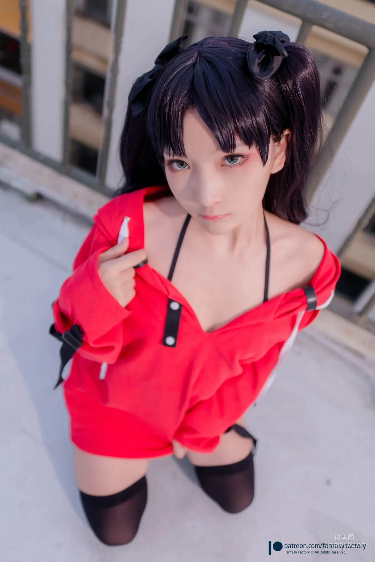 COSER小丁 《单车少女 黑胶 情趣网衫》 [Fantasy Factory] 写真集46