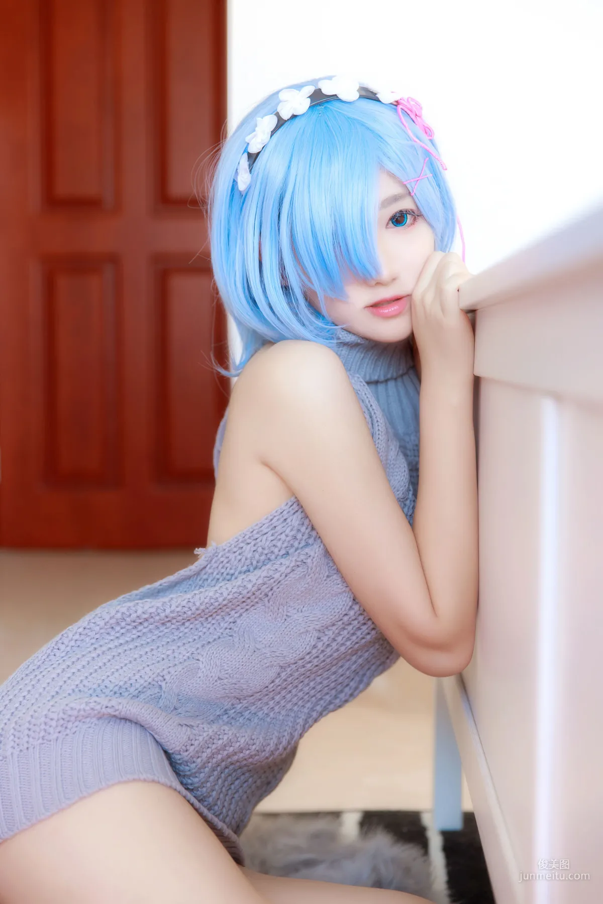 南桃Momoko《蕾姆露背毛衣》 [COSPLAY美女] 写真集3