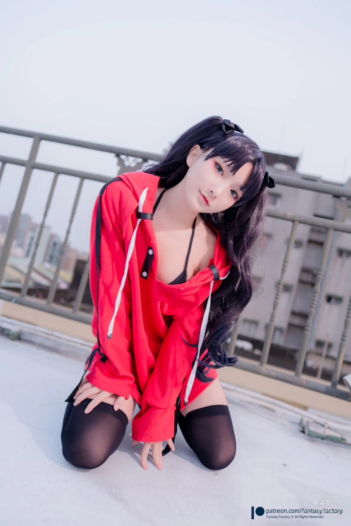 COSER小丁 《单车少女 黑胶 情趣网衫》 [Fantasy Factory] 写真集47
