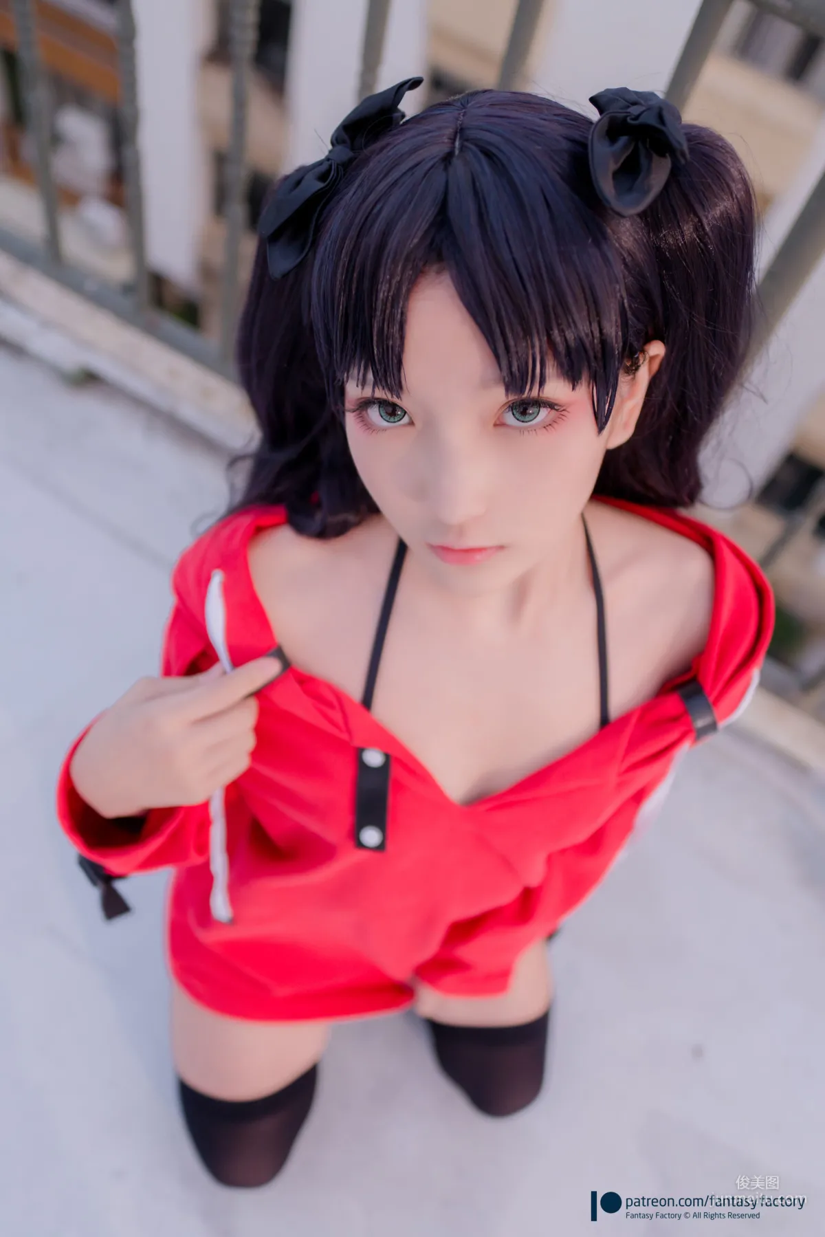 COSER小丁 《单车少女 黑胶 情趣网衫》 [Fantasy Factory] 写真集45
