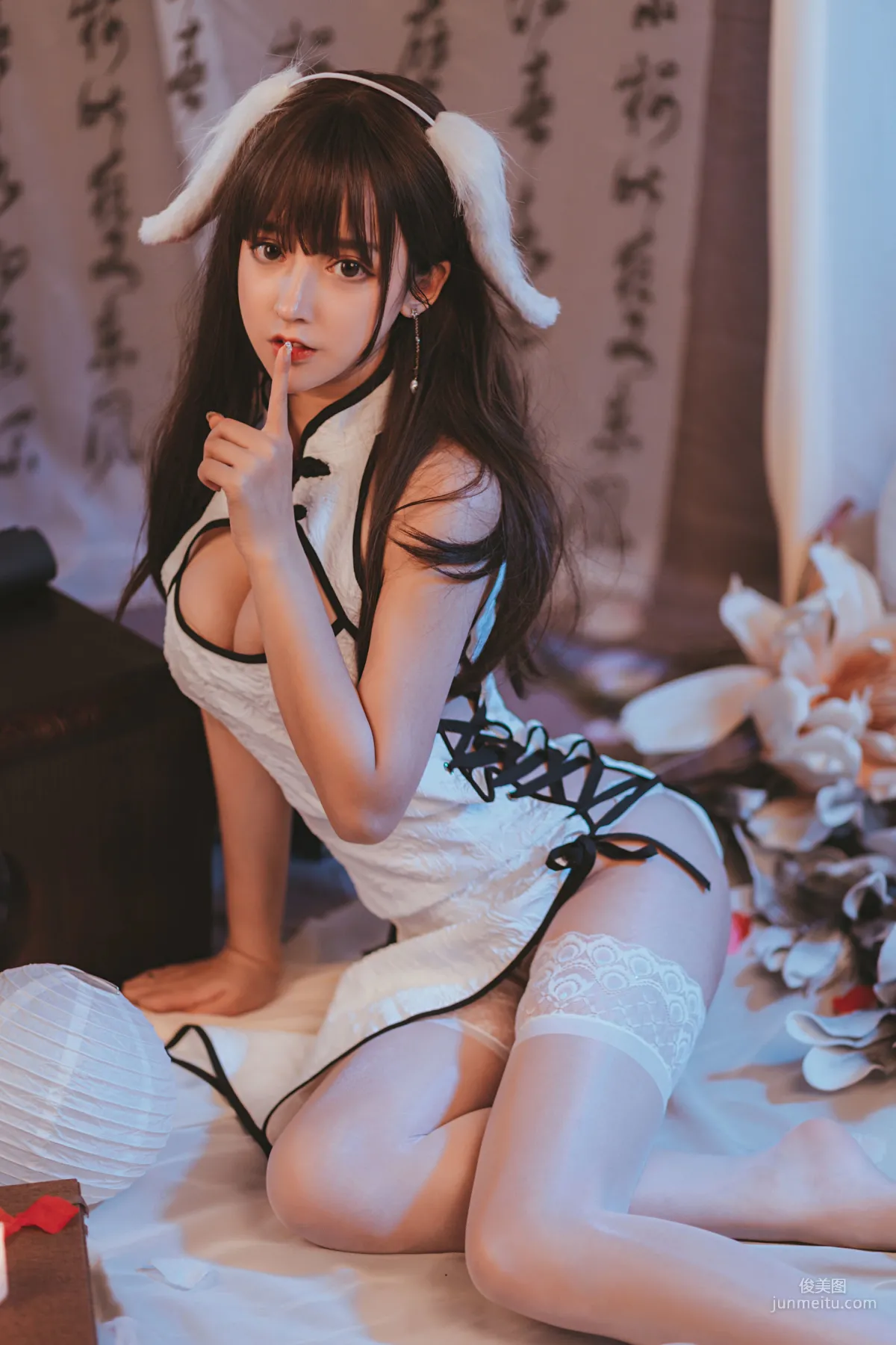 主播米線線sama《白色旗袍》 [COSPLAY少女] 寫真集 13