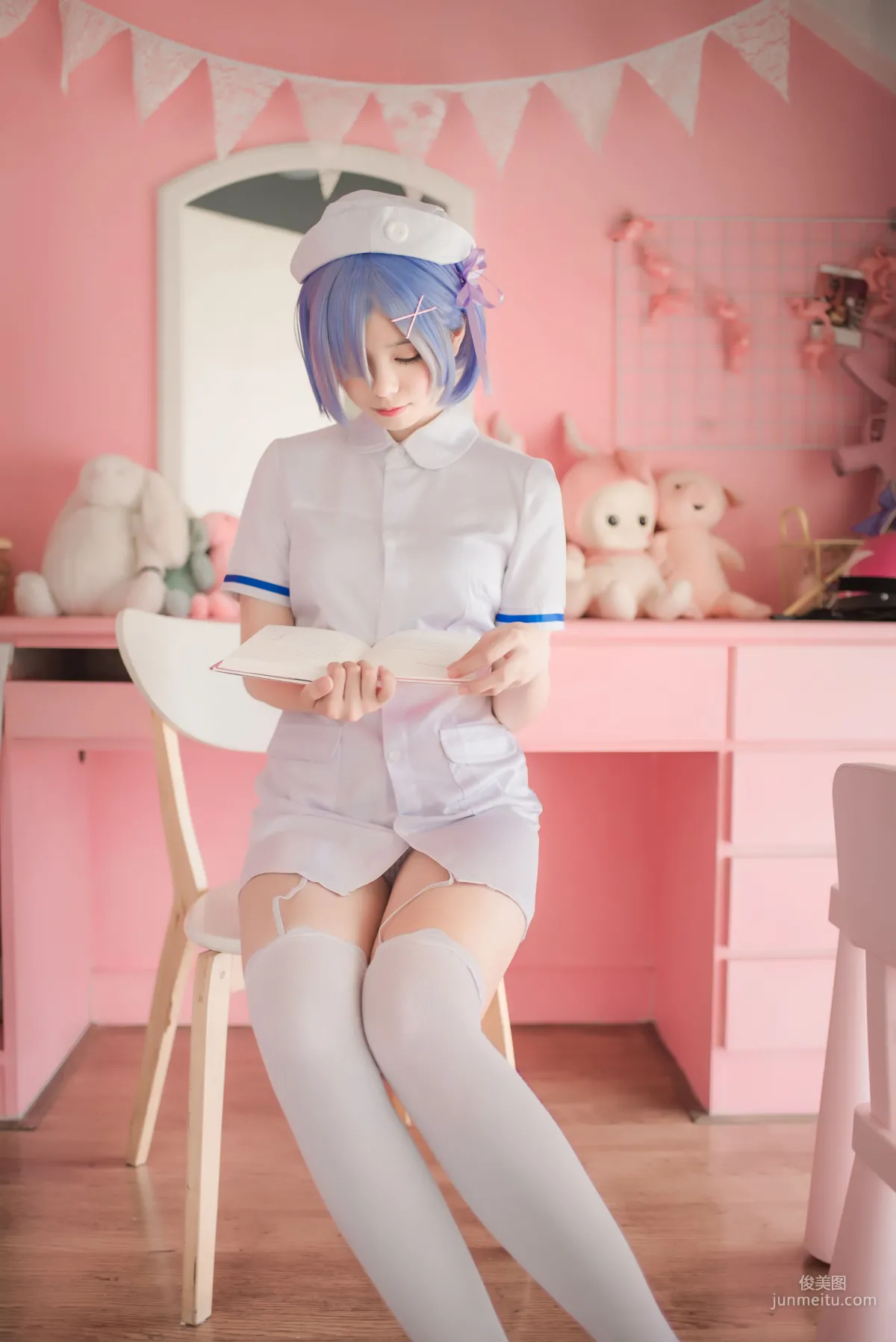 小野妹子w《白色紗裙+蕾姆護士+蕾姆兔女郎》 [COSPLAY美女] 寫真集 15