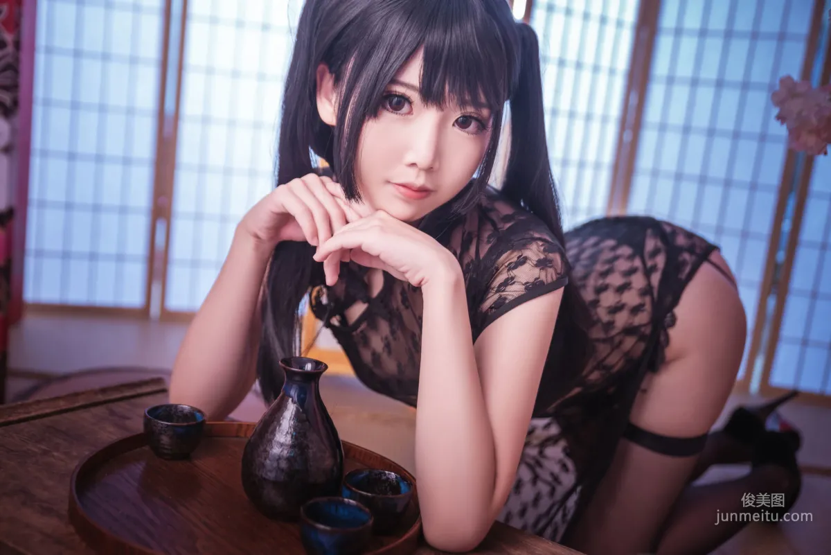 面餅仙兒《黑絲情趣旗袍》 [福利COSPLAY] 寫真集 6